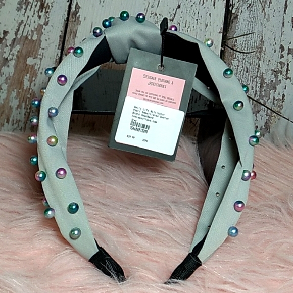 Pearl Embellished HeadBand Grey - Picture 5 of 11